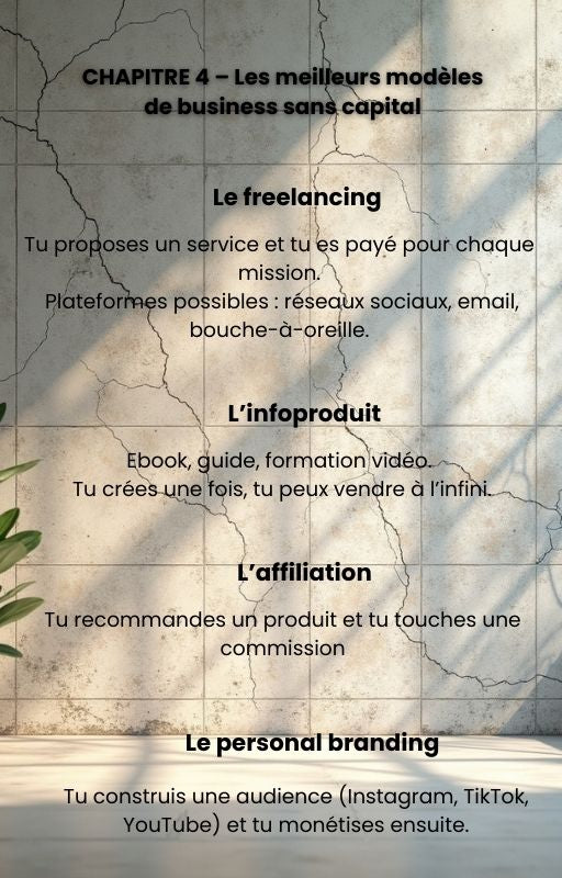 Les meilleurs modèles de business sans capital
